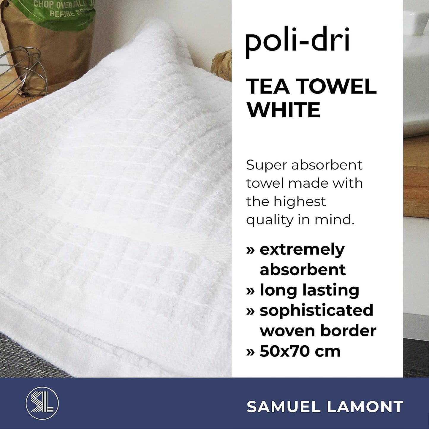 Poli-dri Tea Towel (white)